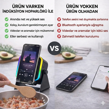 Velvio 3'ü 1 Arada Telefon İndüksiyonlu Hoparlör